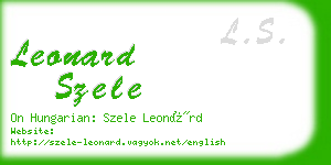 leonard szele business card